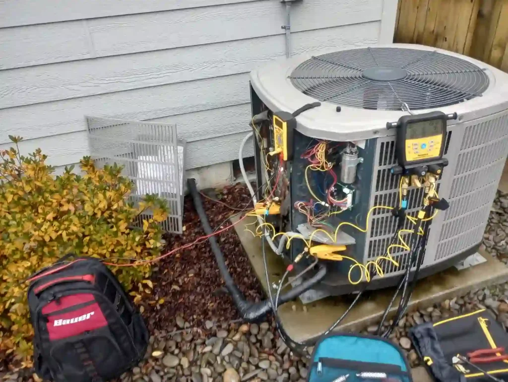 Residential HVAC system prepared for preventive maintenance